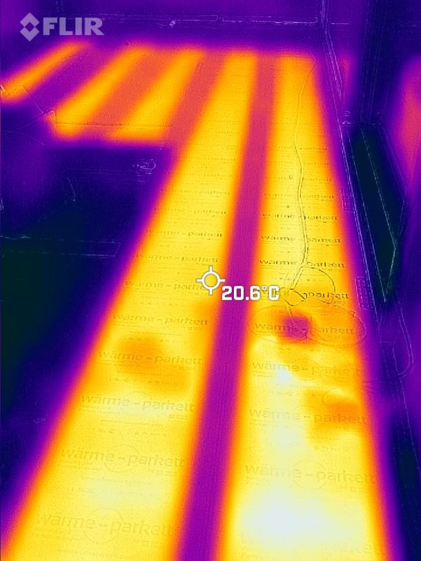 Wärmemessung ohne Parkett